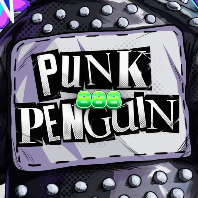 Cena vibrante do jogo Punk Penguin com temática de show de rock.